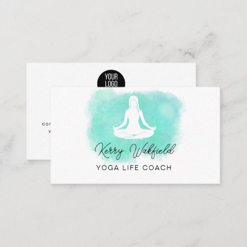 elegant Inspiring Life Yoga Coach Wellness  Business Card