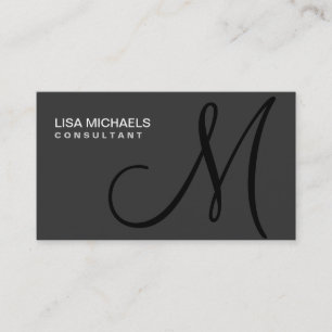 Elegant Interior Decorator Monogram Professional Business Card