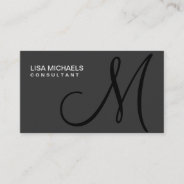 Elegant Interior Decorator Monogram Professional Business Card at Zazzle