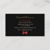Elegant Interior Design Black and Gold Leopard Business Card (Back)