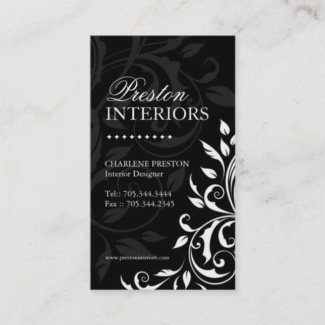 Elegant Interior Designer Business Card (Front)