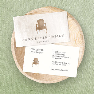 Elegant Interior Designer, French Chair Business Card