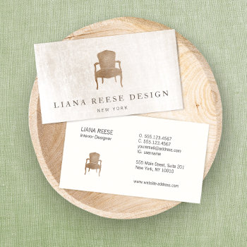 Elegant Interior Designer  French Chair Business Card by sm_business_cards at Zazzle