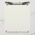 Elegant Interior Designer Personalized Letterhead<br><div class="desc">Elegant Interior Designer Personalized Letterhead This letterhead has stylish elements that includes whimsical and elegant script typography along with floral and classical elements. A perfect way to send a message about your interior designer business, cheerful yet professional. Personalize it, all the elements including the flowers and upper border are editable...</div>