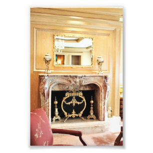 elegant interior fireplace photo print