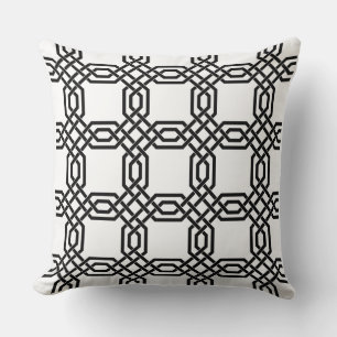Elegant Interlocking Chain Medallion Throw Pillow 