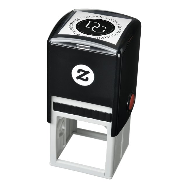 Elegant Interlocking Initials Monogram Address Self-inking Stamp (Product)