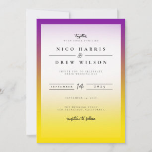 Elegant Intersex Pride Wedding Invitation