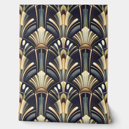 Elegant Intricate Art Deco Luxury Gold Wallpaper