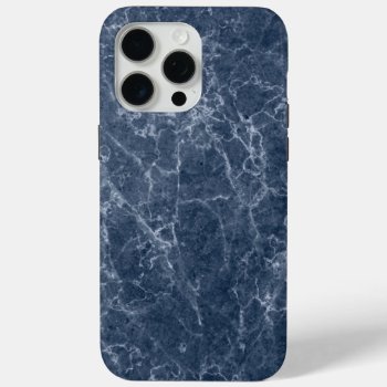 Elegant Intricate Blue Marble Stone Chic Pattern Iphone 15 Pro Max Case by wheresmymojo at Zazzle