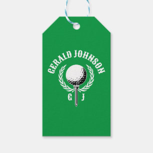 Elegant Inverted Golf Monogram Design Gift Tags