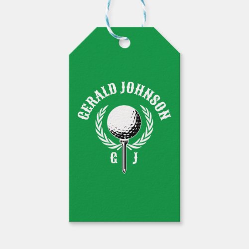 Elegant Inverted Golf Monogram Design Gift Tags