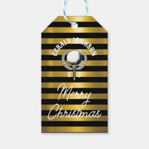 Elegant Inverted Golf Monogram Design Gift Tags