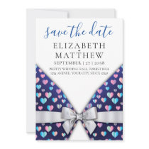 Elegant Invitation with Bow and Heart Speckles