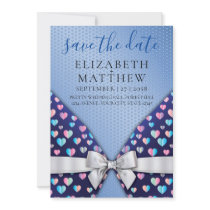 Elegant Invitation with Bow and Heart Speckles