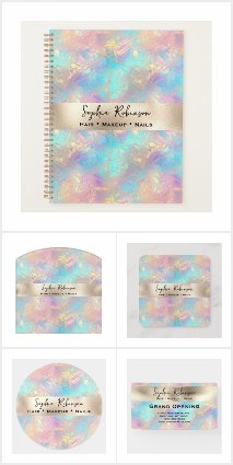 Elegant Iridescent and Pearl Foil Business Suite