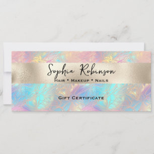 Elegant Iridescent and Pearl Foil Gift Certificate Invitation