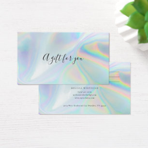 Elegant Iridescent Blue Holographic Gift Card