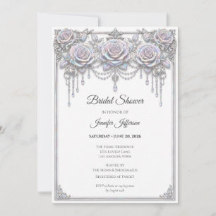 Elegant Iridescent Floral Bridal Shower Invitation