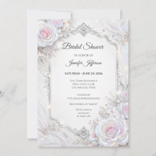 Elegant Iridescent Floral Bridal Shower Invitation