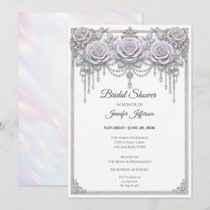 Elegant Iridescent Floral Bridal Shower Invitation