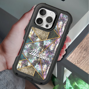 Elegant iridescent girly geometric iPhone 16 pro case