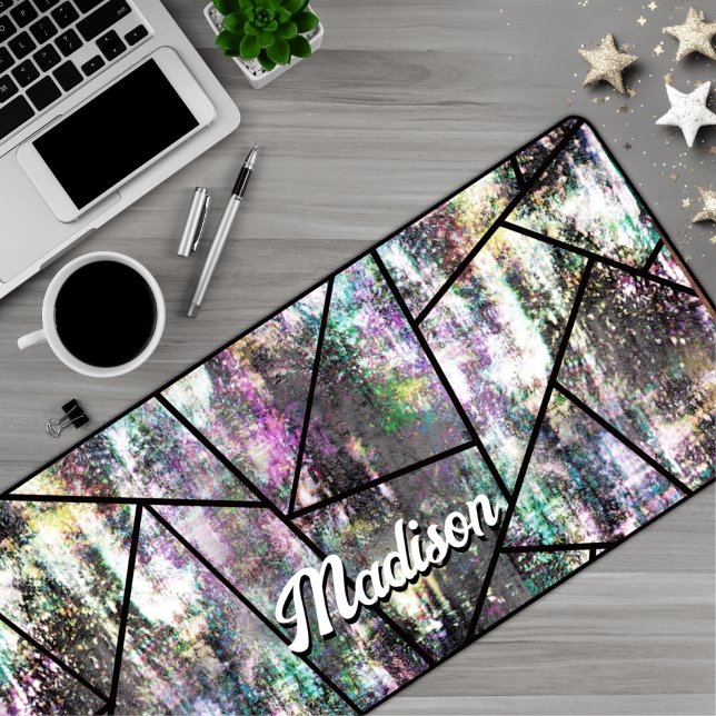 Elegant iridescent girly glitter desk mat (Creator Uploaded)