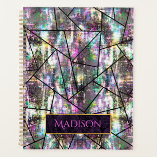 Elegant iridescent girly glitter planner