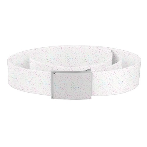 Elegant Iridescent Glitter Dots White Design Belt