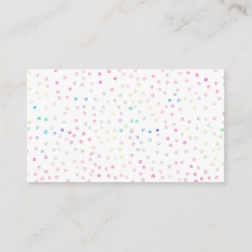 Elegant Iridescent Glitter Dots White Design Business Card