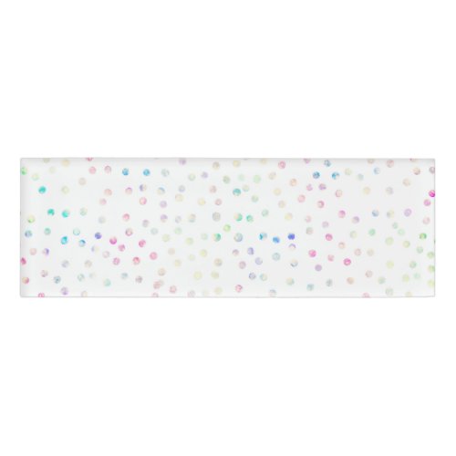 Elegant Iridescent Glitter Dots White Design Name Tag