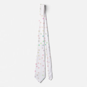 Elegant Iridescent Glitter Dots White Design Neck Tie
