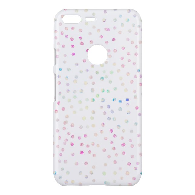 Elegant Iridescent Glitter Dots White Design Uncommon Google Pixel XL Case (Back)