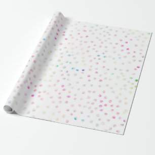 Elegant Iridescent Glitter Dots White Design Wrapping Paper