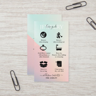 Elegant Iridescent Holographic Jewelry Care Bu Business Card
