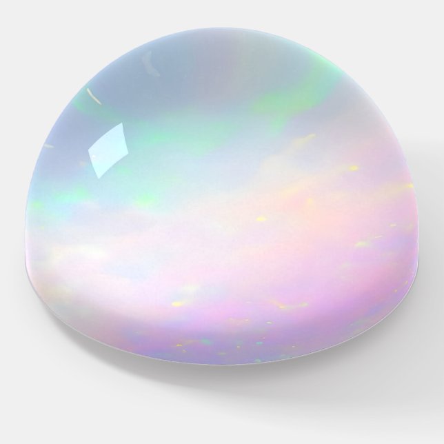 Elegant iridescent Opal Prism Gemstone Inspired  Paperweight (Angled)