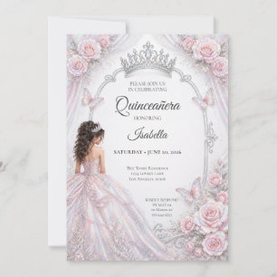 Elegant Iridescent Princess Quinceañera Invitation