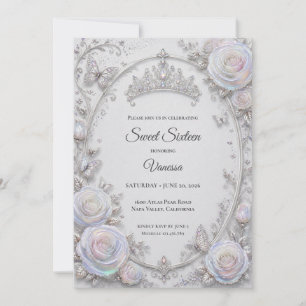 Elegant Iridescent Princess Sweet 16 Invitation