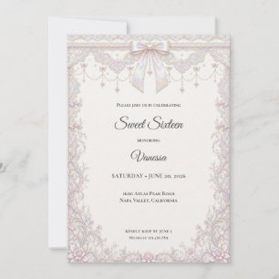 Elegant Iridescent Princess Sweet 16 Invitation