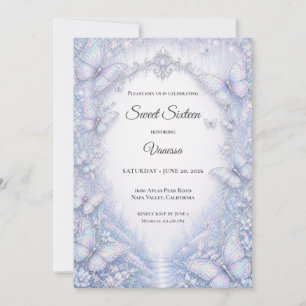 Elegant Iridescent Princess Sweet 16 Invitation