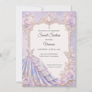 Elegant Iridescent Princess Sweet 16 Invitation