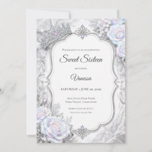 Elegant Iridescent Princess Sweet 16 Invitation