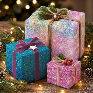 Elegant Iridescent Rainbow Whimsical Unicorn Wrapping Paper Sheets