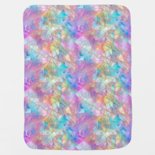 Elegant Iridescent Stained Glass Pattern: Luminous Baby Blanket