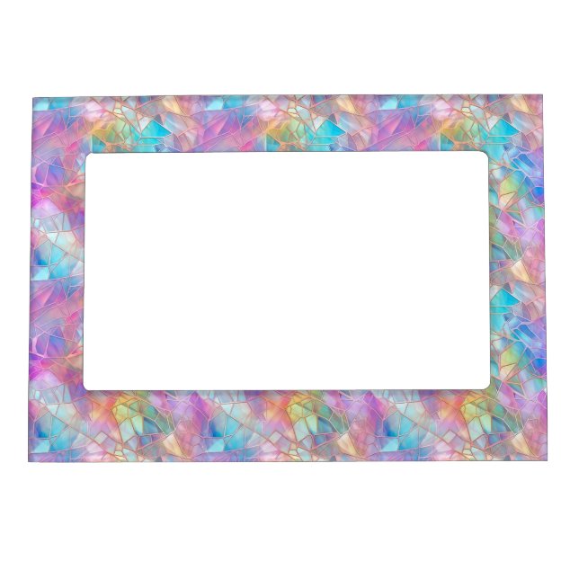 Elegant Iridescent Stained Glass Pattern: Luminous Magnetic Frame (Front)