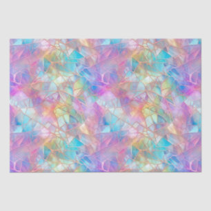 Elegant Iridescent Stained Glass Pattern: Luminous Tissue Paper