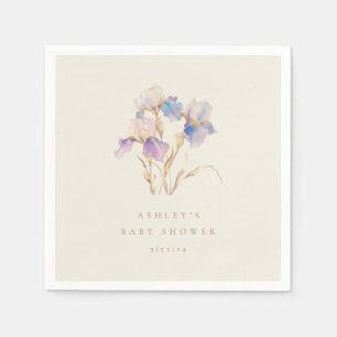 Elegant Iris Baby Shower Napkins