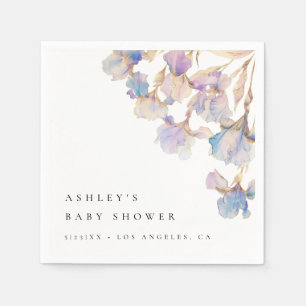 Elegant Iris Baby Shower Napkins