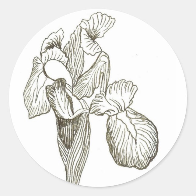 Elegant Iris Classic Round Sticker (Front)