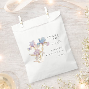 Elegant Iris Floral Baby Shower Favor Bag